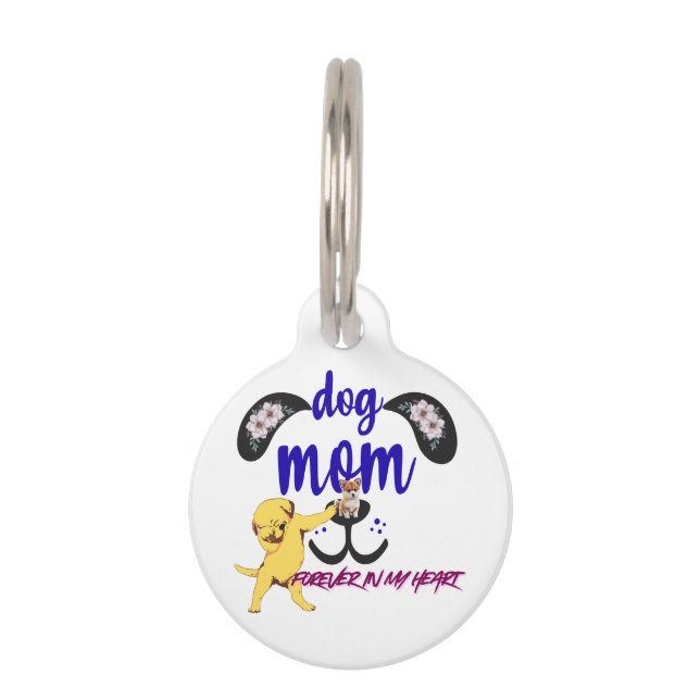 犬の母ペットタグ- 「永遠に私のハート」猫と犬 ペット　ネームタグ (正面)