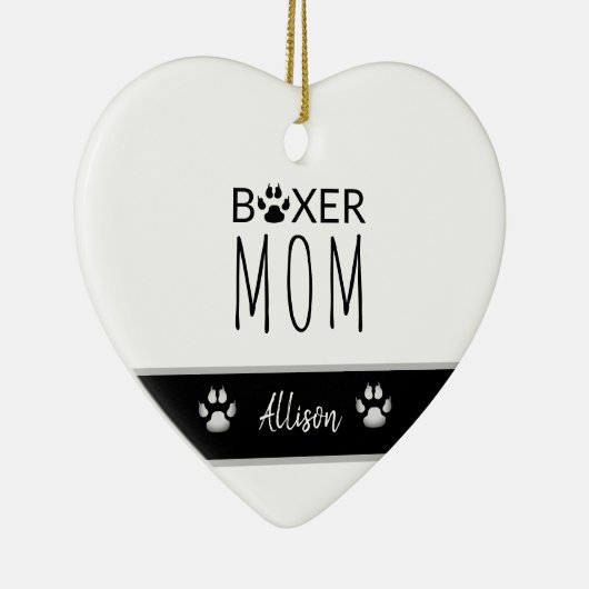 犬の母ボクサーパーソナライズされたポープリント セラミックオーナメント (右)