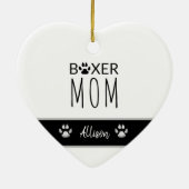 犬の母ボクサーパーソナライズされたポープリント セラミックオーナメント (裏面)