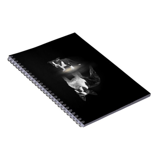 犬の母ボストンテリア犬の恋人のギフト母の父 ノートブック (右側)