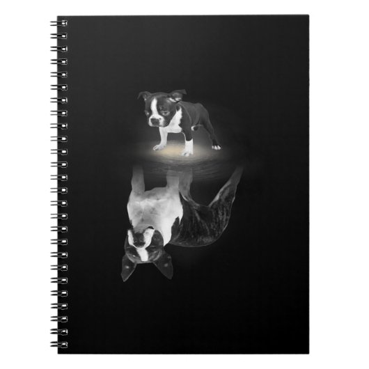 犬の母ボストンテリア犬の恋人のギフト母の父 ノートブック (正面)
