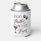犬の母ワイン恋人かわいい女性ペットママ引用文 缶クーラー (缶裏面)