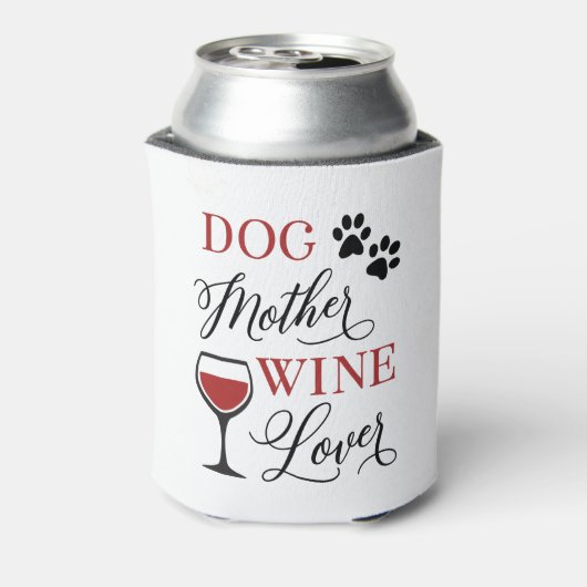 犬の母ワイン恋人かわいい女性ペットママ引用文 缶クーラー (缶裏面)