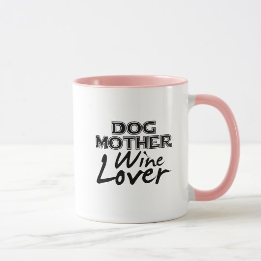 犬の母ワイン愛好家のお母さんのおもしろいなギフト マグカップ (右)