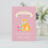 犬の母最高のにハッピーバースデー!笑みを浮かべる柴 サンキューカード (スタンド正面)