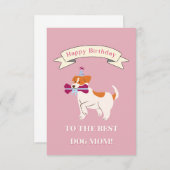 犬の母最高のにハッピーバースデー!笑顔の犬 サンキューカード (正面/裏面)