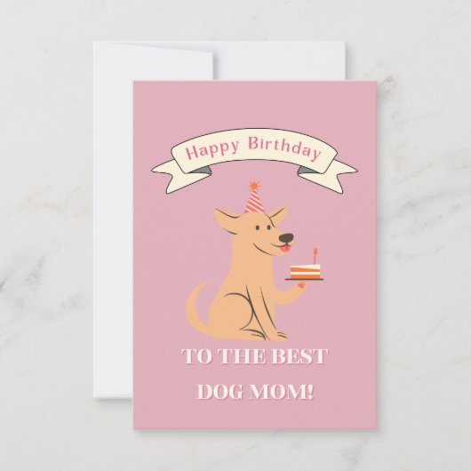 犬の母最高のにハッピーバースデー!笑顔の犬 サンキューカード (正面)
