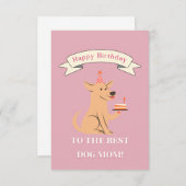犬の母最高のにハッピーバースデー!笑顔の犬 サンキューカード (正面/裏面)