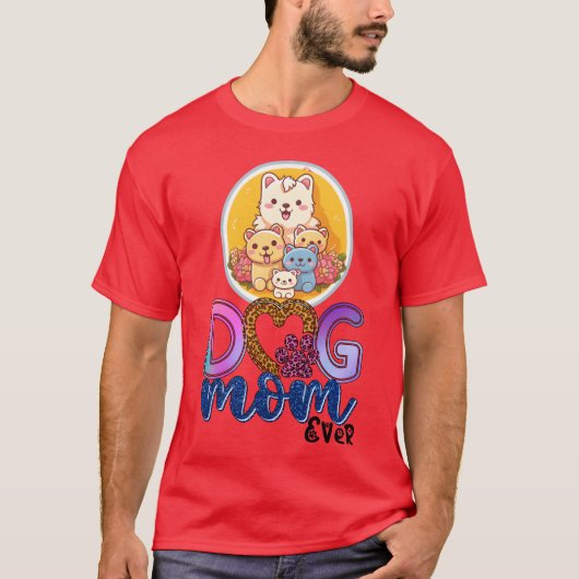 犬の母最高の犬の母今まで犬の母デザイン犬のヴィンタ Tシャツ (正面)