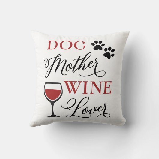. .犬の母親ワイン愛好家かわいい引用文ペットママウーメンズ クッション (裏面)