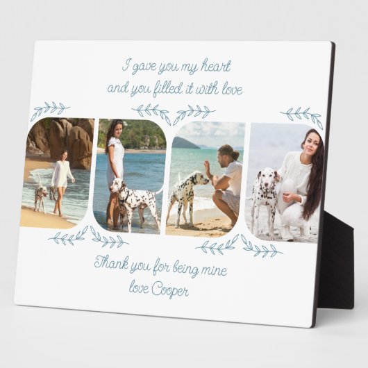 犬の母4垂直方向の写真愛する言葉リーフフレーム フォトプラーク (側面)