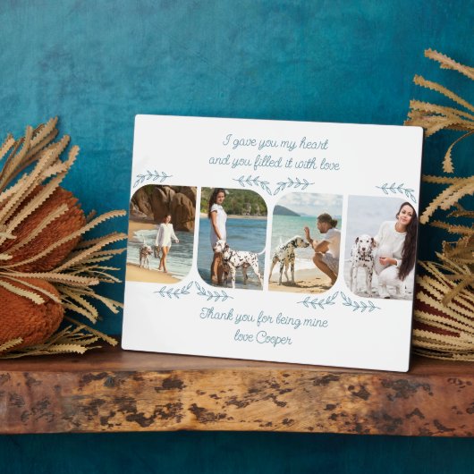 犬の母4垂直方向の写真愛する言葉リーフフレーム フォトプラーク (側面)