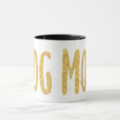 犬の母、汚れた金ゴールドグリッターマグ マグカップ (中央)