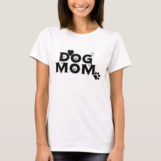 犬の母groovyロゴハート子犬の足の母の日 tシャツ (正面)