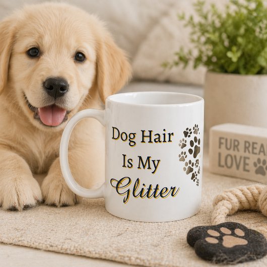 犬の毛が私のきらめき 愛犬のハート コーヒーマグカップ