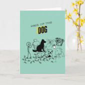 犬の毛のグリーティングカード カード (黄色い花)