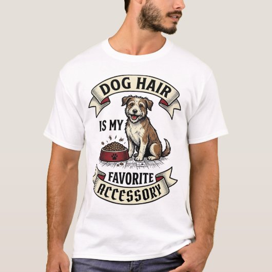 犬の毛のシャツ ビンテージ 彫刻 面白い犬好きデザイン Tシャツ (正面)