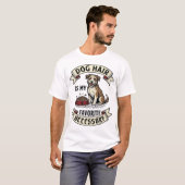 犬の毛のシャツ ビンテージ 彫刻 面白い犬好きデザイン Tシャツ (正面フル)