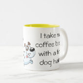 犬の毛のマグとのおもしろいなコーヒー黒 ツートーンマグカップ (正面右)