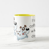 犬の毛のマグとのおもしろいなコーヒー黒 ツートーンマグカップ (中央)