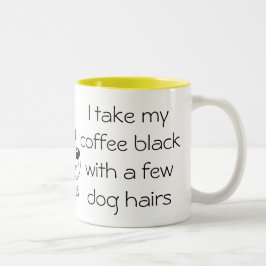 犬の毛のマグとのおもしろいなコーヒー黒 ツートーンマグカップ