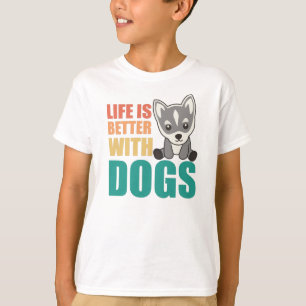 犬の毛の生えた犬の茶色の方が生活に良い Tシャツ