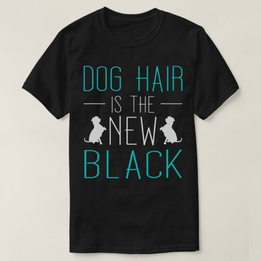 犬の毛は新しい黒 Tシャツ (デザイン正面)
