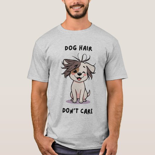 犬の毛よ気に! Tシャツ (正面)