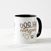 犬の毛をいたるところに マグカップ (正面右)