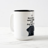 犬の毛を被ると何でも美味しい ツートーンマグカップ (正面左)