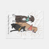 犬の毛布テディとスパズの男と家族 フリースブランケット (正面(横))
