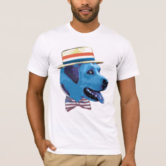 犬の民主党員の青いワイシャツ Tシャツ