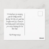 犬の水の色ドイツの羊飼いプレイドクリスマス ポストカード (裏面)