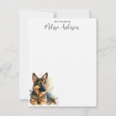 犬の水の色ドイツパーソナライズされたの羊飼い ノートカード (正面)