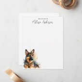 犬の水の色ドイツパーソナライズされたの羊飼い ノートカード (正面/裏面インサイチュ)