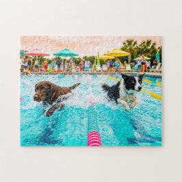 犬の水泳大会 ジグソーパズル
