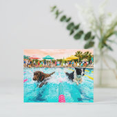 犬の水泳大会 ポストカード (スタンド正面)