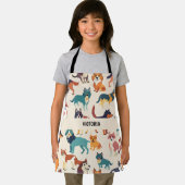 犬の水色のパターカスタムン エプロン (インサイチュ)