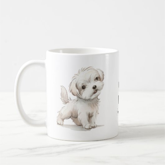 犬の水色 コーヒーマグカップ (左)