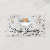 犬の泡風呂 | はさみ 名刺 (正面)