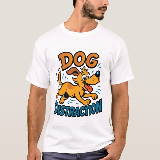犬の注意散漫 Tシャツ (正面)