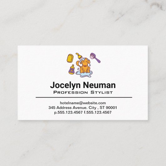 犬の清掃とグルーミング 名刺 (裏面)