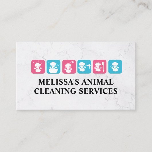 犬の清掃業務 |プードルアイコン 名刺 (正面)