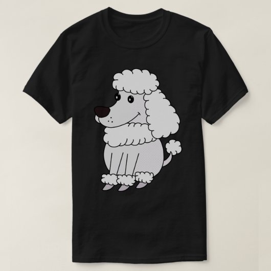 犬の漫画かわいいプードル Tシャツ (デザイン正面)