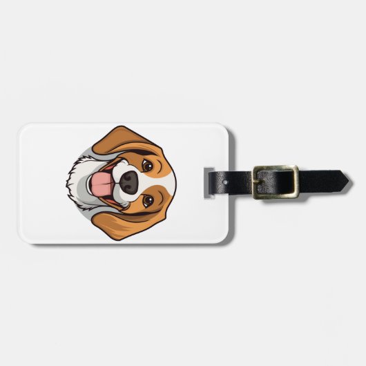 犬の漫画の野生のステッカー要素 | ラゲッジタグ (正面横)