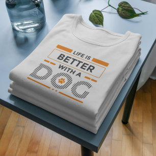 犬の灰色とオレンジモダン色の方が暮らし向き トライブレンドＴシャツ