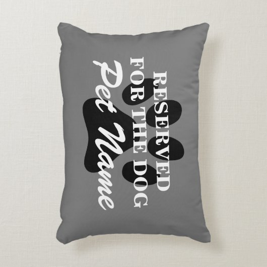 犬の灰色の手の印刷用カスタムに予約 アクセントクッション (正面(垂直))