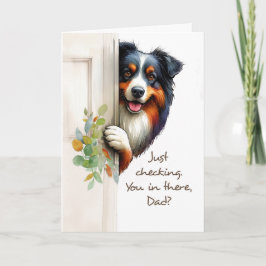 犬の父おもしろいの日からピーキング カード