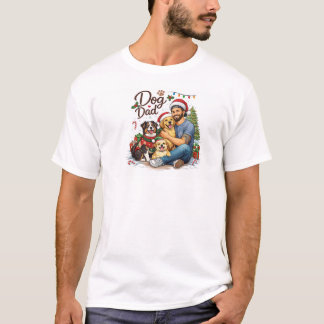 犬の父さんのクリスマスマジックTシャツ - 楽しいホリデーグッズ Tシャツ