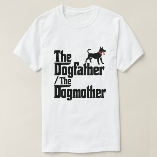 犬の父と犬の母おもしろい親 Tシャツ (デザイン正面)